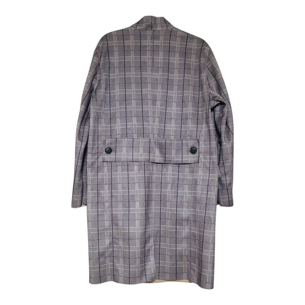 Blank NYC Anthropologie Renegade Gray Plaid Longline Jacket Faux Suede L New - Picture 5 of 9